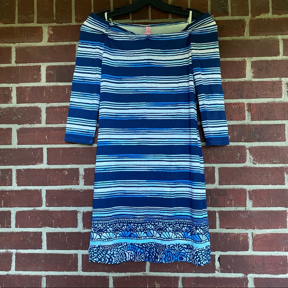 New Lilly Pulitzer Blue White Stripe XXS Dress - Picture 3 of 8